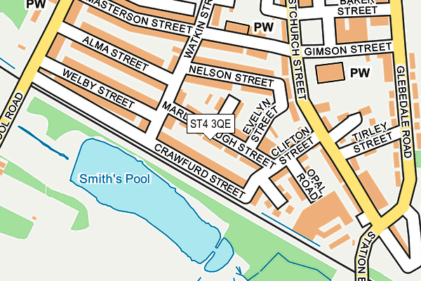 ST4 3QE map - OS OpenMap – Local (Ordnance Survey)