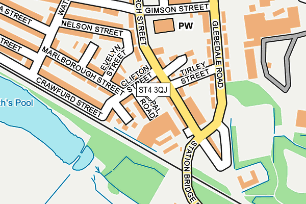 ST4 3QJ map - OS OpenMap – Local (Ordnance Survey)