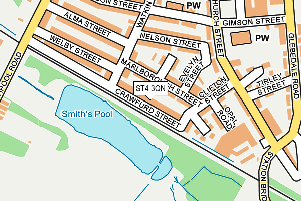 ST4 3QN map - OS OpenMap – Local (Ordnance Survey)