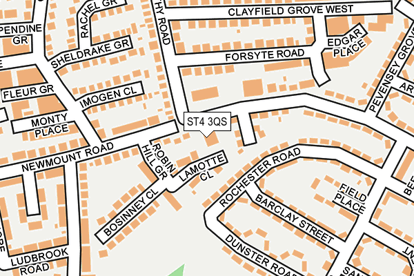 ST4 3QS map - OS OpenMap – Local (Ordnance Survey)