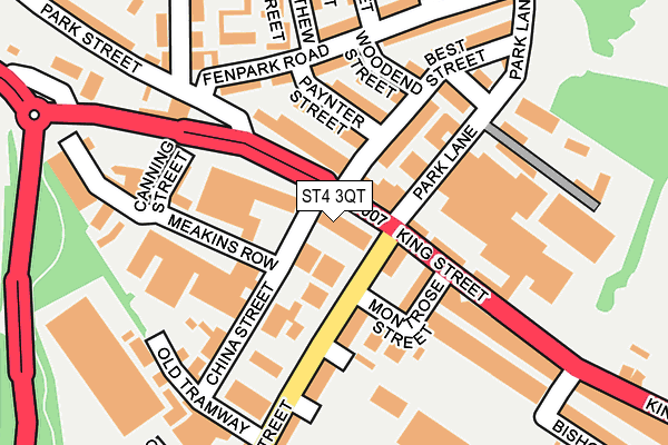 ST4 3QT map - OS OpenMap – Local (Ordnance Survey)