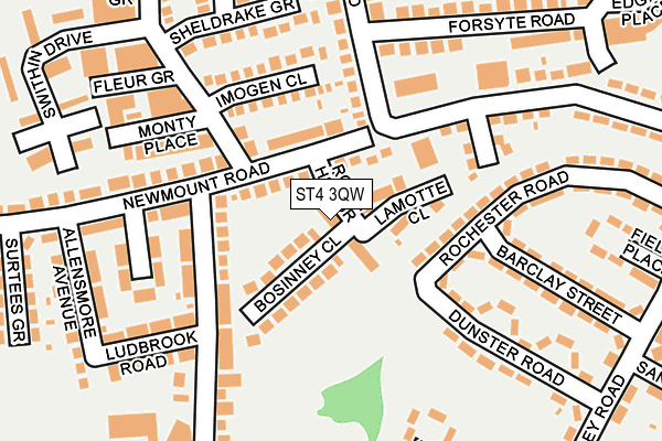 ST4 3QW map - OS OpenMap – Local (Ordnance Survey)