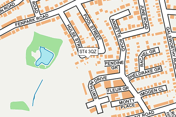 ST4 3QZ map - OS OpenMap – Local (Ordnance Survey)