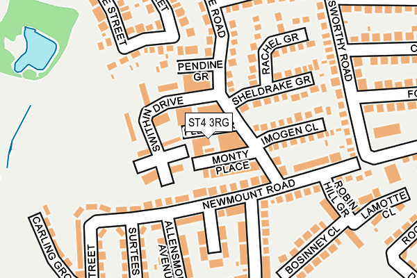 ST4 3RG map - OS OpenMap – Local (Ordnance Survey)