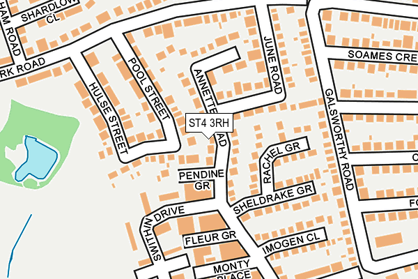 ST4 3RH map - OS OpenMap – Local (Ordnance Survey)