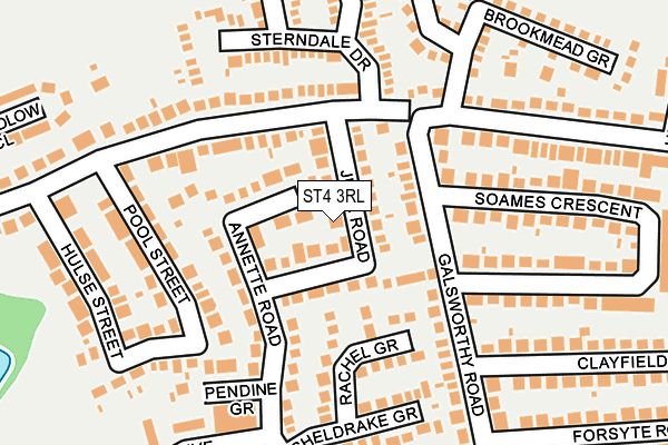 ST4 3RL map - OS OpenMap – Local (Ordnance Survey)