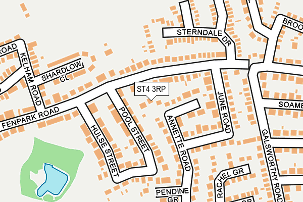 ST4 3RP map - OS OpenMap – Local (Ordnance Survey)