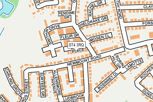 ST4 3RQ map - OS OpenMap – Local (Ordnance Survey)