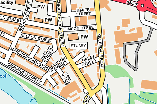 ST4 3RY map - OS OpenMap – Local (Ordnance Survey)