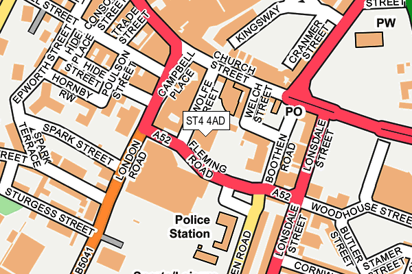 ST4 4AD map - OS OpenMap – Local (Ordnance Survey)