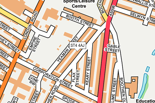 ST4 4AJ map - OS OpenMap – Local (Ordnance Survey)