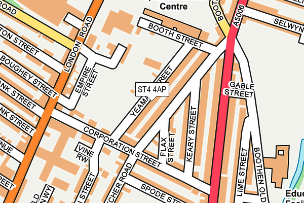 ST4 4AP map - OS OpenMap – Local (Ordnance Survey)