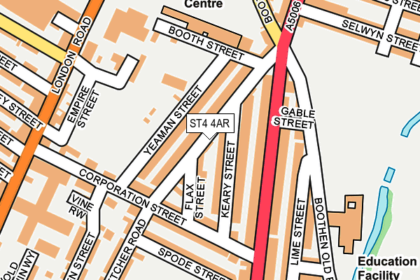 ST4 4AR map - OS OpenMap – Local (Ordnance Survey)