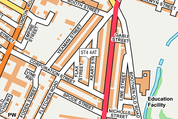 ST4 4AT map - OS OpenMap – Local (Ordnance Survey)