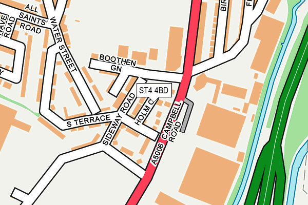 ST4 4BD map - OS OpenMap – Local (Ordnance Survey)