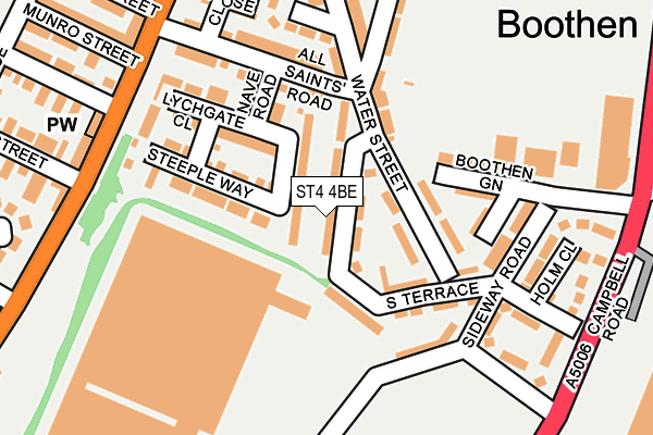 ST4 4BE map - OS OpenMap – Local (Ordnance Survey)