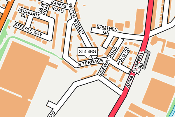ST4 4BG map - OS OpenMap – Local (Ordnance Survey)