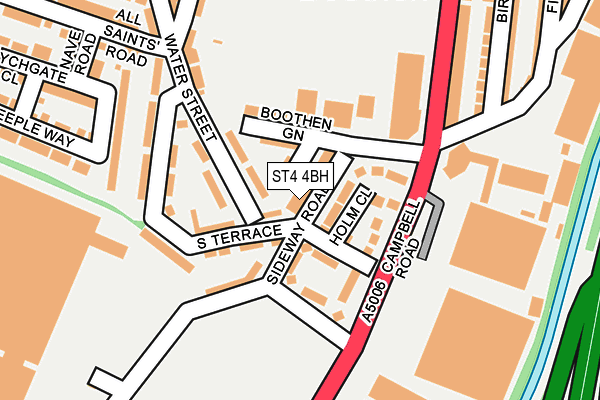 ST4 4BH map - OS OpenMap – Local (Ordnance Survey)