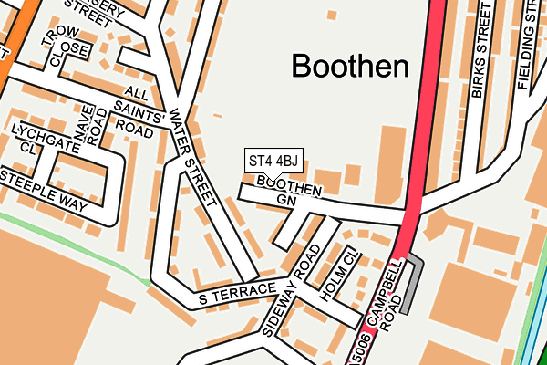 ST4 4BJ map - OS OpenMap – Local (Ordnance Survey)