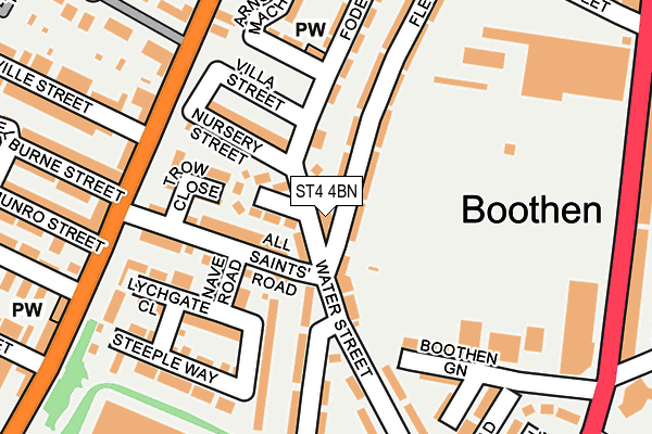 ST4 4BN map - OS OpenMap – Local (Ordnance Survey)
