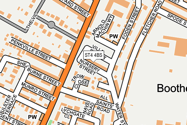 ST4 4BS map - OS OpenMap – Local (Ordnance Survey)