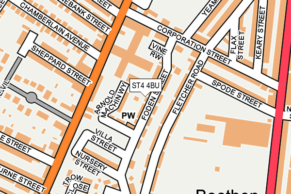 ST4 4BU map - OS OpenMap – Local (Ordnance Survey)