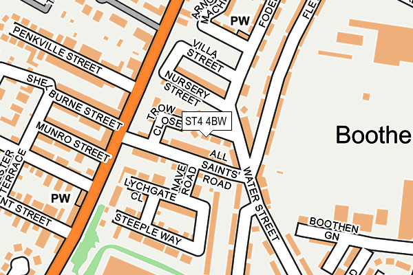 ST4 4BW map - OS OpenMap – Local (Ordnance Survey)