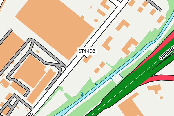 ST4 4DB map - OS OpenMap – Local (Ordnance Survey)