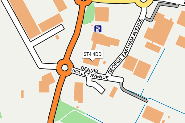 ST4 4DD map - OS OpenMap – Local (Ordnance Survey)