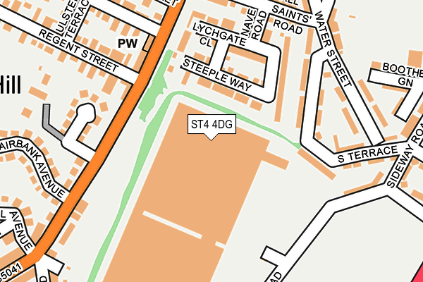 ST4 4DG map - OS OpenMap – Local (Ordnance Survey)