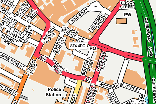 ST4 4DQ map - OS OpenMap – Local (Ordnance Survey)
