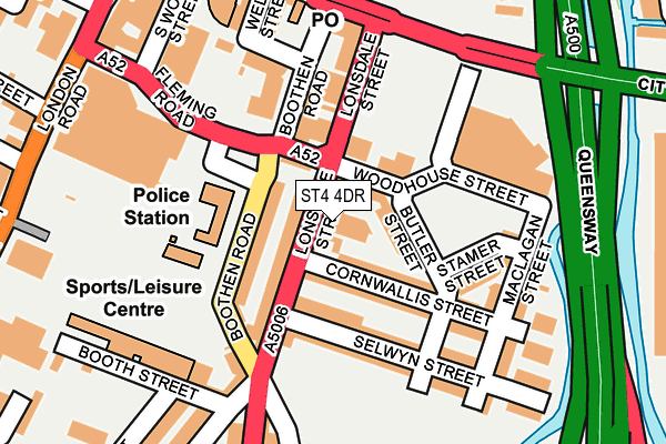 ST4 4DR map - OS OpenMap – Local (Ordnance Survey)