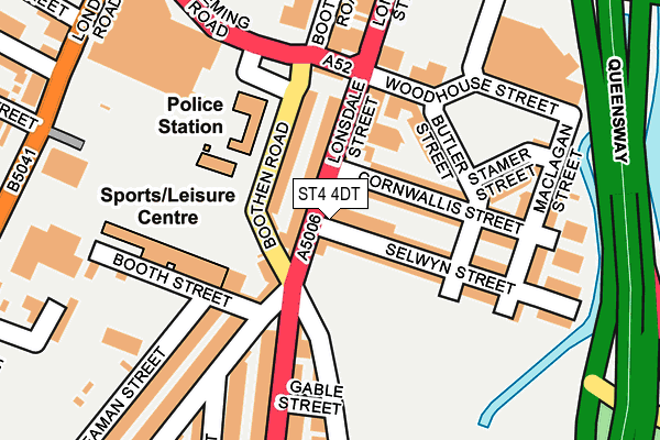 ST4 4DT map - OS OpenMap – Local (Ordnance Survey)