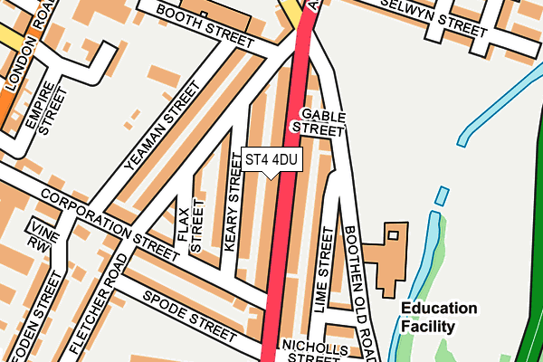 ST4 4DU map - OS OpenMap – Local (Ordnance Survey)
