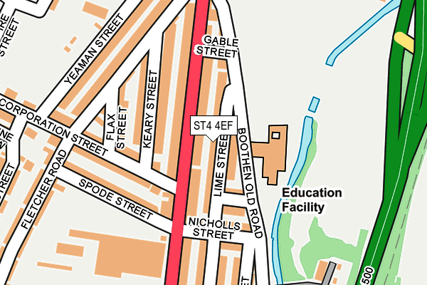 ST4 4EF map - OS OpenMap – Local (Ordnance Survey)