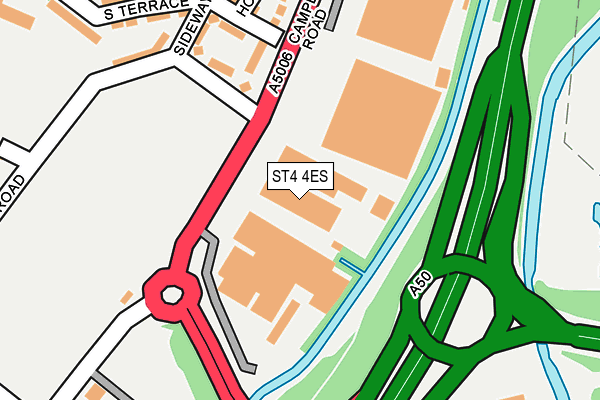 ST4 4ES map - OS OpenMap – Local (Ordnance Survey)