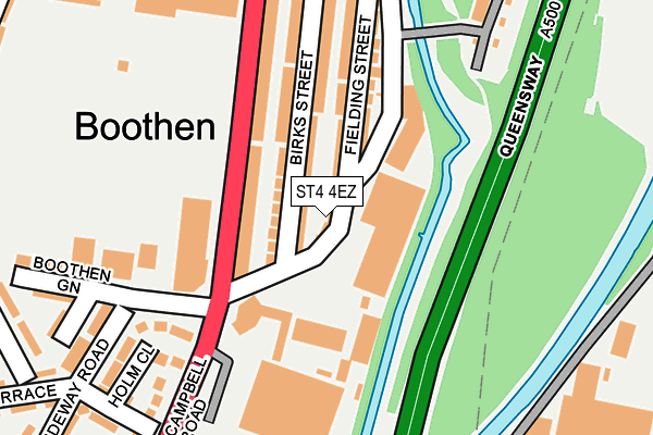 ST4 4EZ map - OS OpenMap – Local (Ordnance Survey)