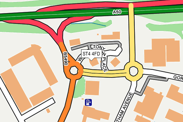 ST4 4FD map - OS OpenMap – Local (Ordnance Survey)