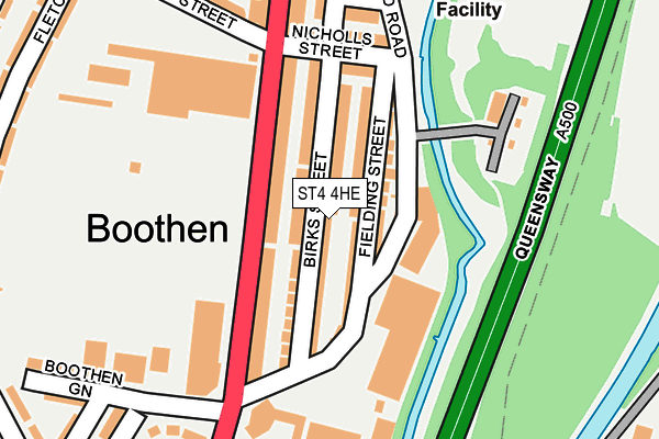 ST4 4HE map - OS OpenMap – Local (Ordnance Survey)