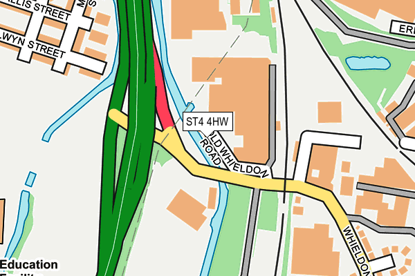 ST4 4HW map - OS OpenMap – Local (Ordnance Survey)