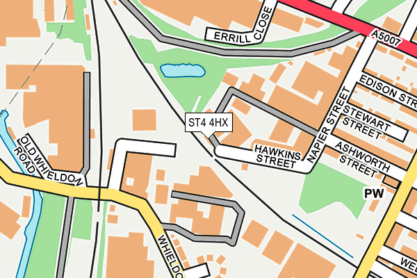 ST4 4HX map - OS OpenMap – Local (Ordnance Survey)