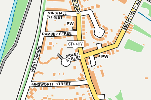 ST4 4HY map - OS OpenMap – Local (Ordnance Survey)