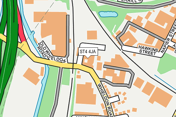 ST4 4JA map - OS OpenMap – Local (Ordnance Survey)