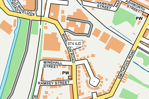 ST4 4JD map - OS OpenMap – Local (Ordnance Survey)