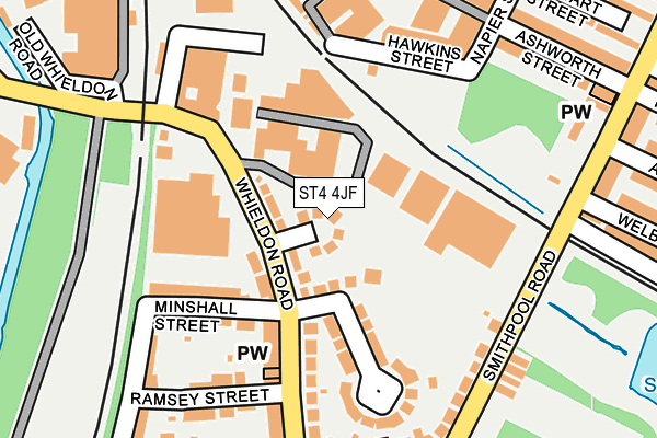 ST4 4JF map - OS OpenMap – Local (Ordnance Survey)