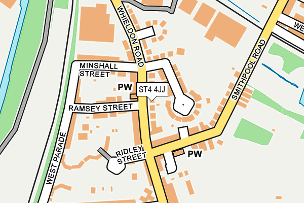ST4 4JJ map - OS OpenMap – Local (Ordnance Survey)