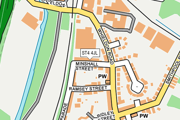 ST4 4JL map - OS OpenMap – Local (Ordnance Survey)