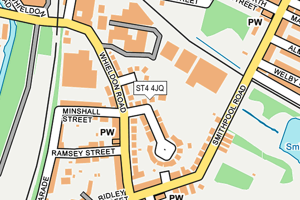 ST4 4JQ map - OS OpenMap – Local (Ordnance Survey)
