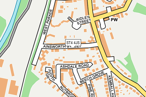 ST4 4JS map - OS OpenMap – Local (Ordnance Survey)