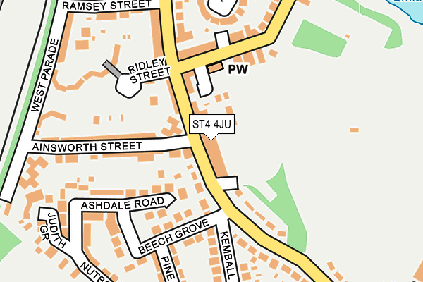 ST4 4JU map - OS OpenMap – Local (Ordnance Survey)